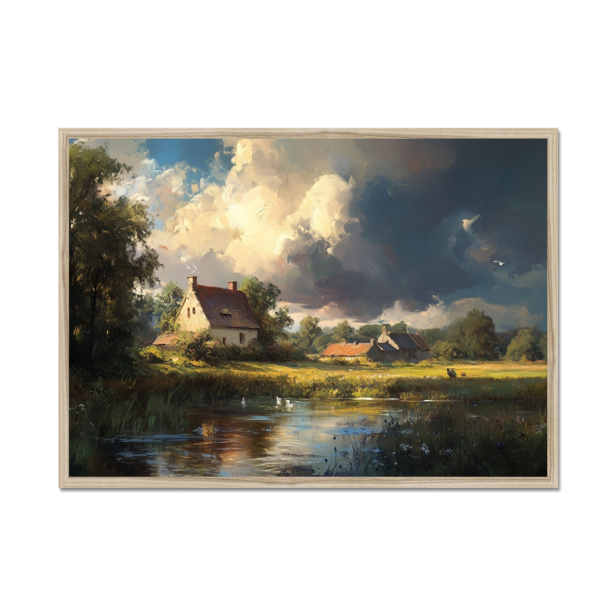 Jen Fargeot Creative | Landscape | Wall Art | The Farm and The Lake | Framed Print