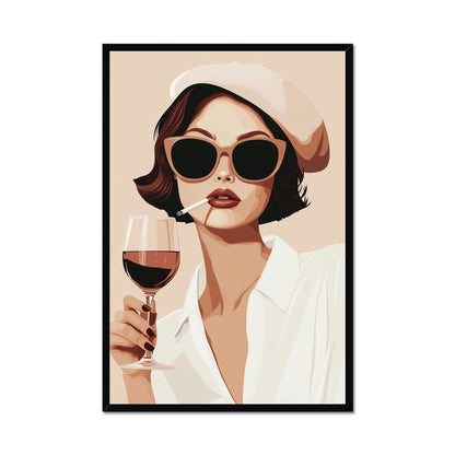 Jen Fargeot Creative | Illustration | Wall Art | Wine & Cigarettes | Framed Print