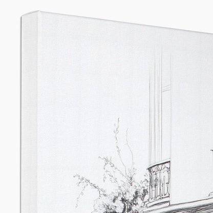 Jen Fargeot Creative | Pencil Drawing | Parisian Coffee Side Profile | Wall Art | Canvas