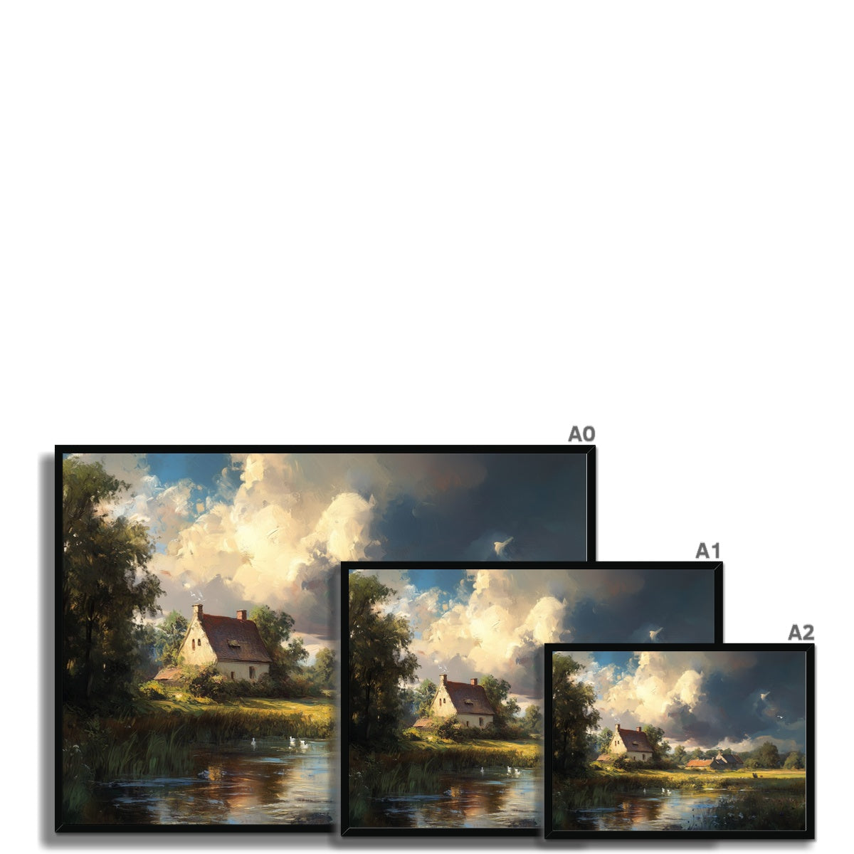 Jen Fargeot Creative | Landscape | Wall Art | The Farm and The Lake | Framed Print