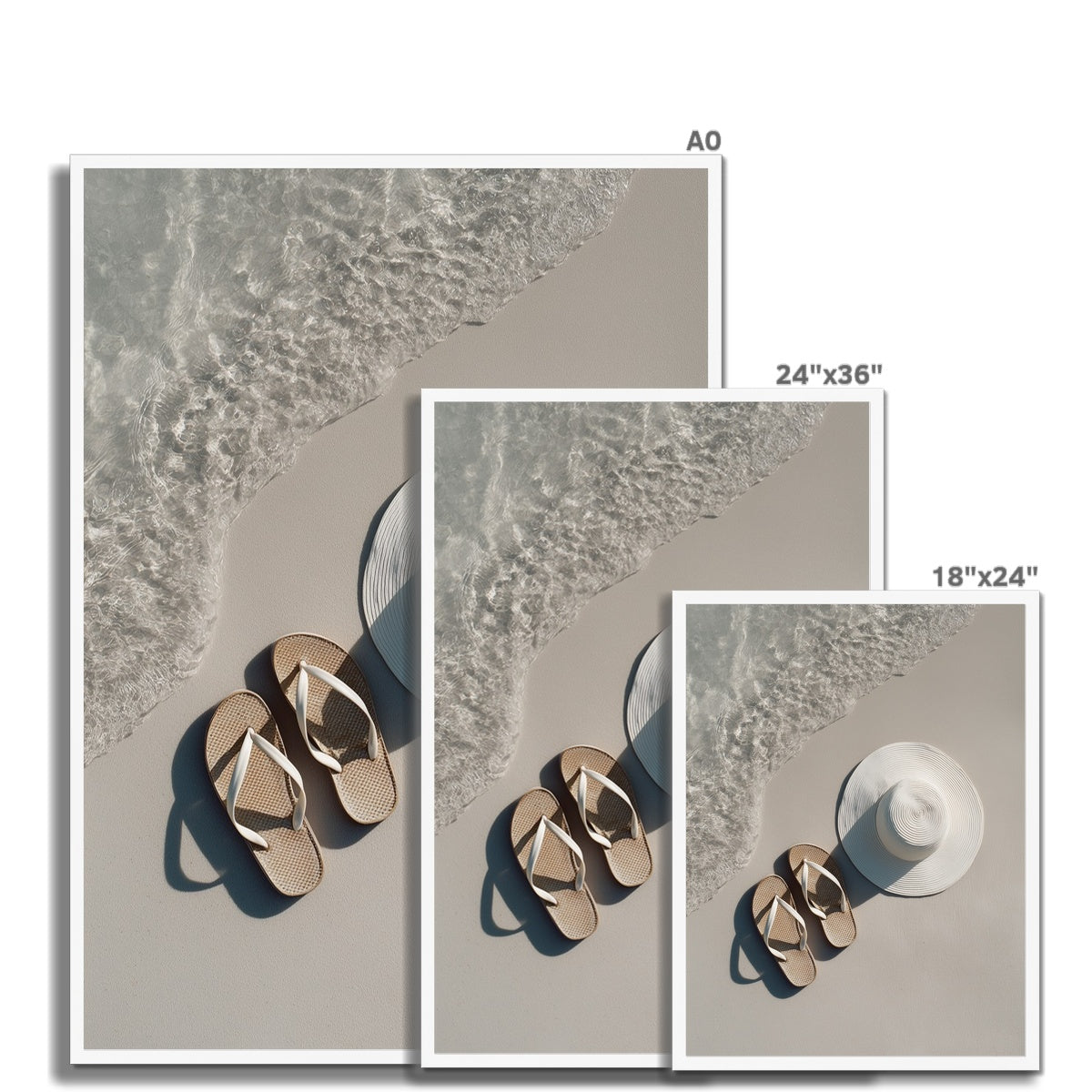 Jen Fargeot Creative | Beach | Wall Art | Sandals and Hat | Framed Print