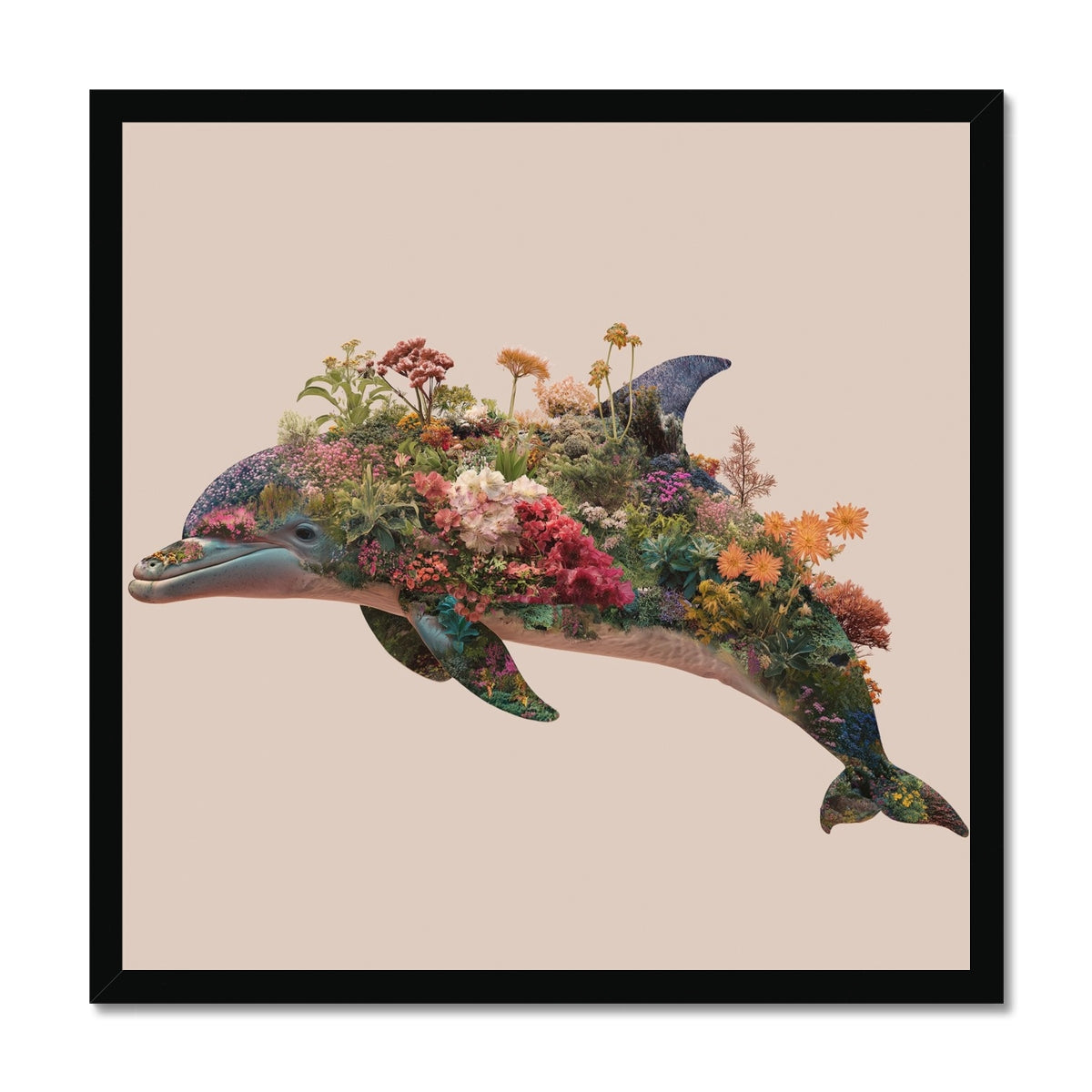 Jen Fargeot Creative | Surreal | Wall Art | Garden Dolphin | Framed Print