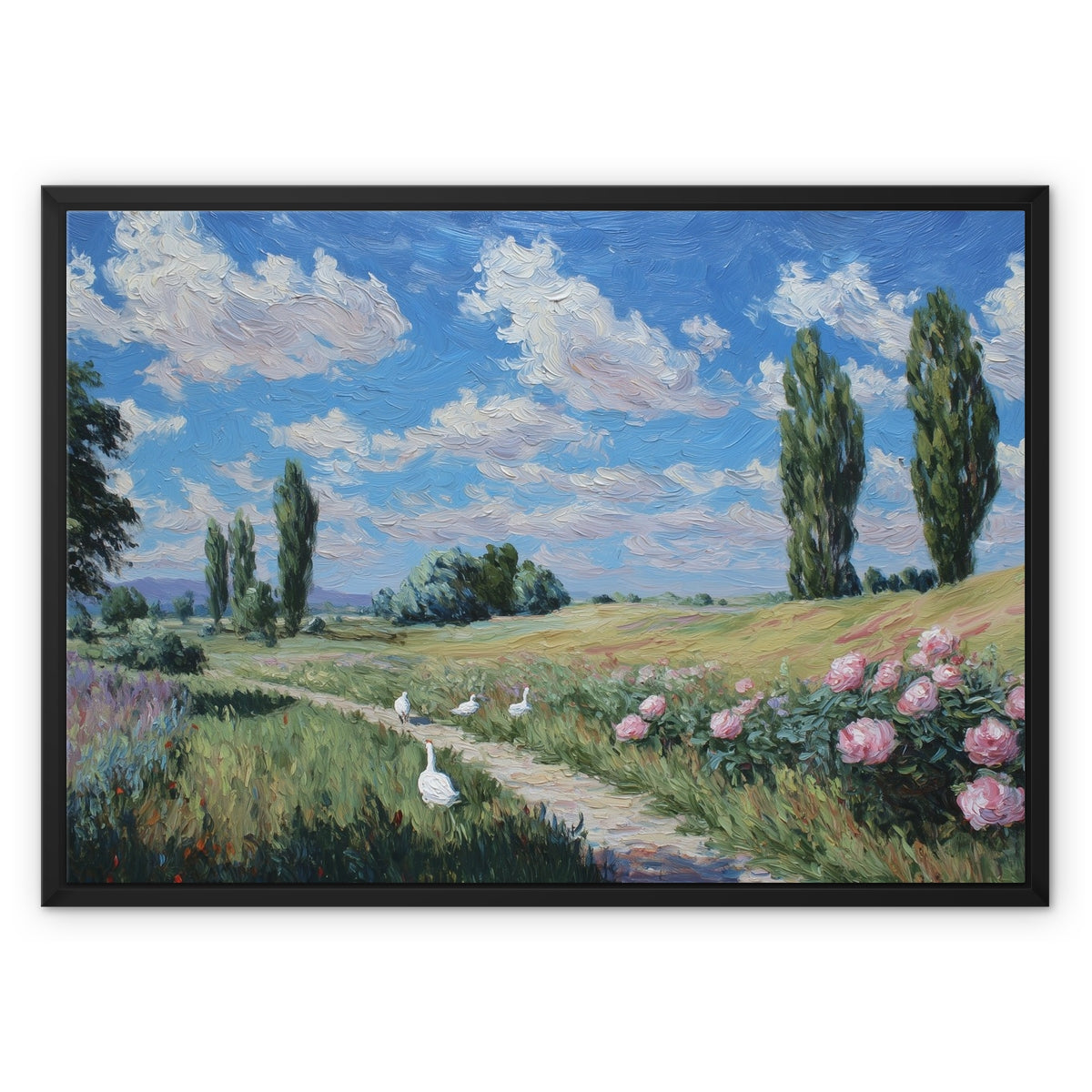 Jen Fargeot Creative | Landscape | Wall Art | Geese in Spring | Framed Canvas