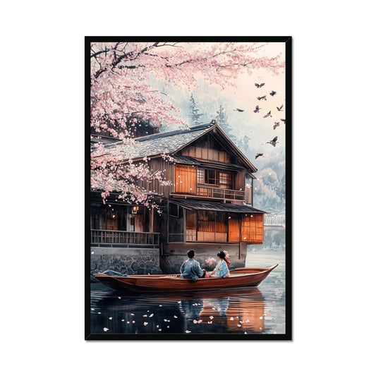 Jen Fargeot Creative | Japanese | Wall Art | Lovers on a Boat | Framed Print