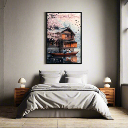 Jen Fargeot Creative | Japanese | Wall Art | Lovers on a Boat | Framed Print