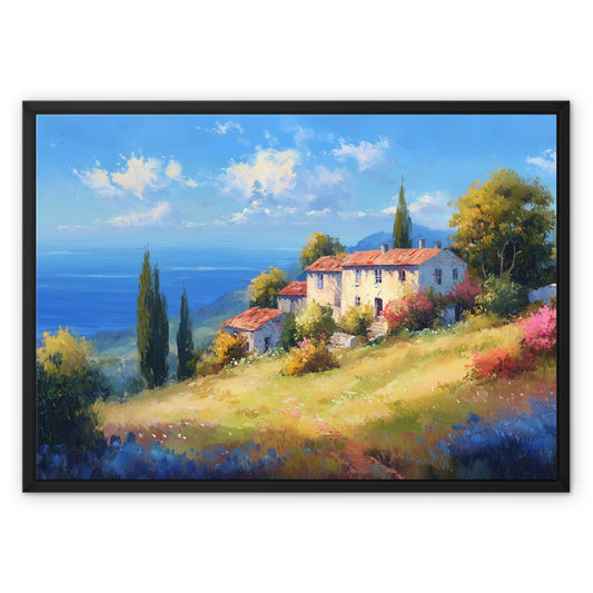 Jen Fargeot Creative | Landscape | Wall Art | Maison by the Sea | Framed Canvas