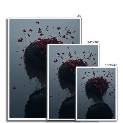 Jen Fargeot Creative | Surreal | Wall Art | Girl with Roses | Framed Print