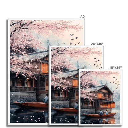 Jen Fargeot Creative | Japanese | Wall Art | Lovers on a Boat | Framed Print