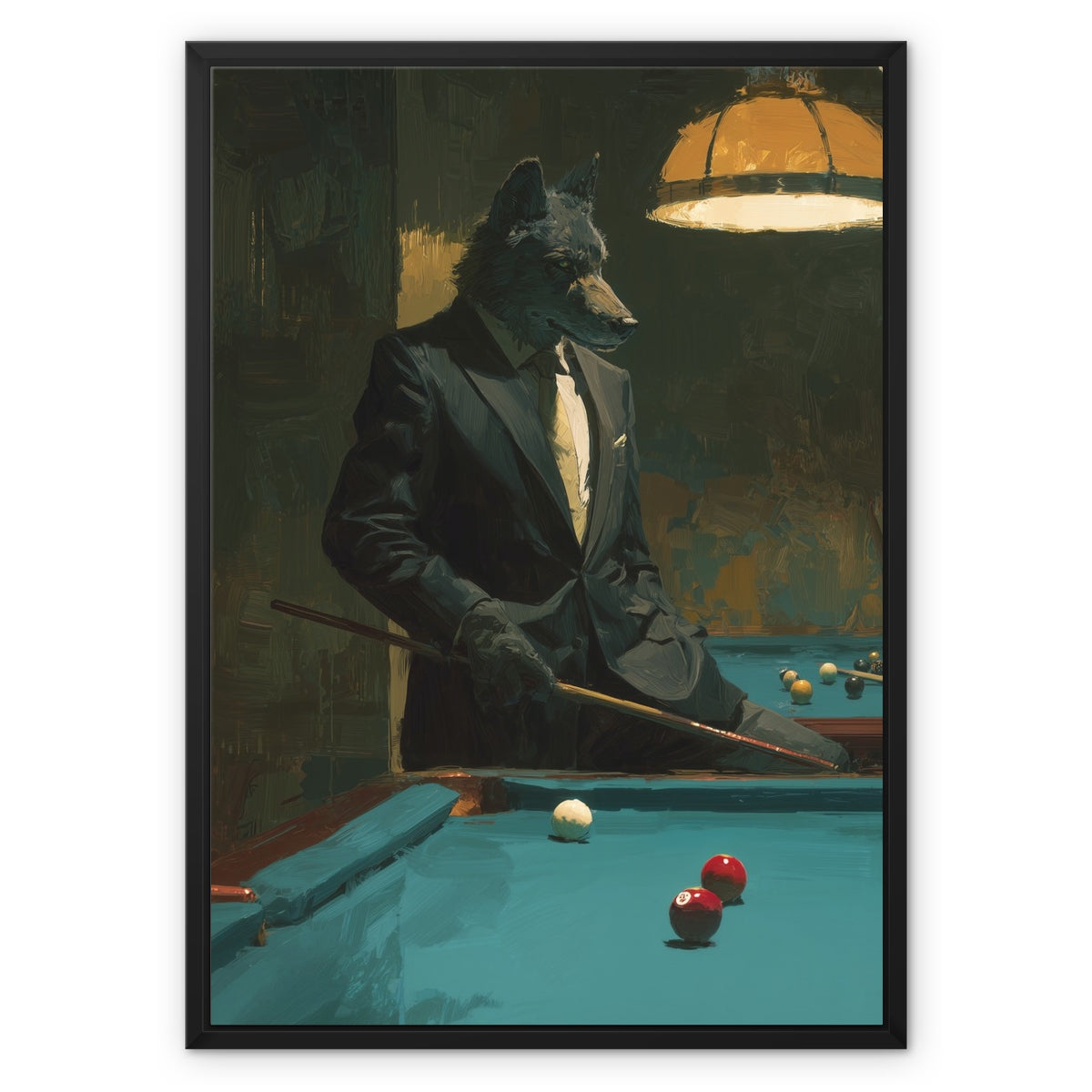 Jen Fargeot Creative | Animal | Wall Art | Cue The Wolf | Framed Canvas