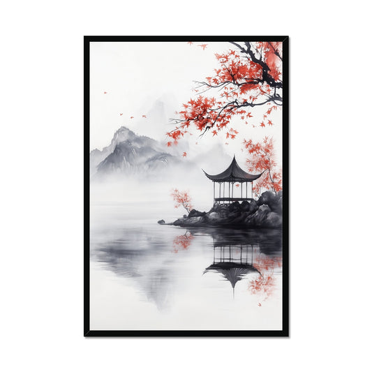 Jen Fargeot Creative | Japanese | Wall Art | Pavilion in the Mist | Framed Print