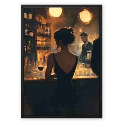 Jen Fargeot Creative | Portrait | Wall Art | Alone at the Bar | Framed Canvas