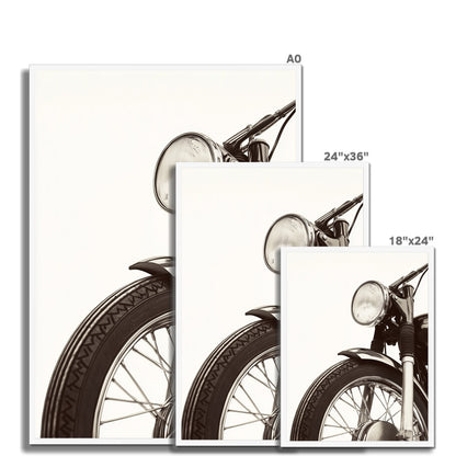 Jen Fargeot Creative | Black & White | Wall Art | Vintage Motorcycle | Framed Print