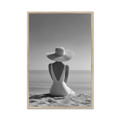 Jen Fargeot Creative | Black & White | Wall Art | Sitting on the Beach | Framed Print