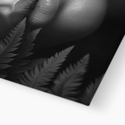 Jen Fargeot Creative | Black & White | Wall Art | Girl with Fern Leaves | Canvas