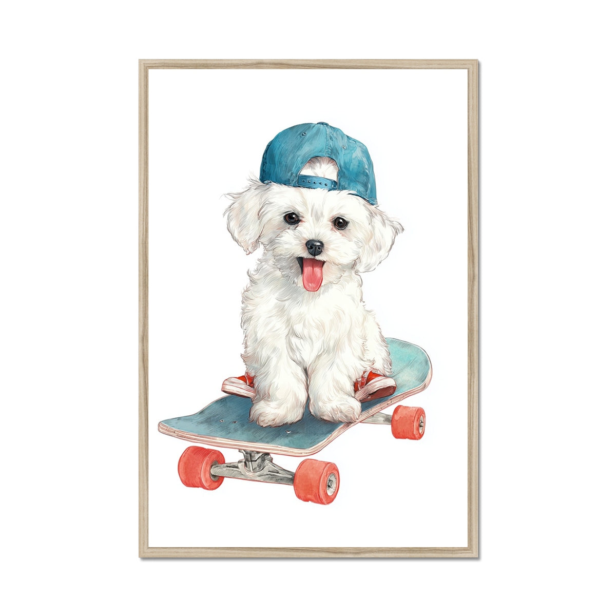 Jen Fargeot Creative | Animal | Wall Art | Skate Pup | Framed Print