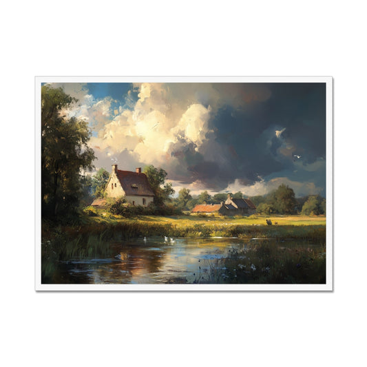 Jen Fargeot Creative | Landscape | Wall Art | The Farm and The Lake | Framed Print