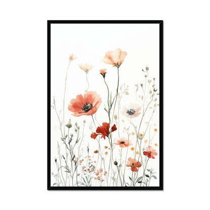 Jen Fargeot Creative | Watercolour | Wall Art | The Wildflowers and the Poppy | Framed Print