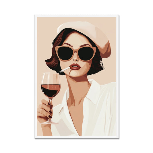 Jen Fargeot Creative | Illustration | Wall Art | Wine & Cigarettes | Framed Print