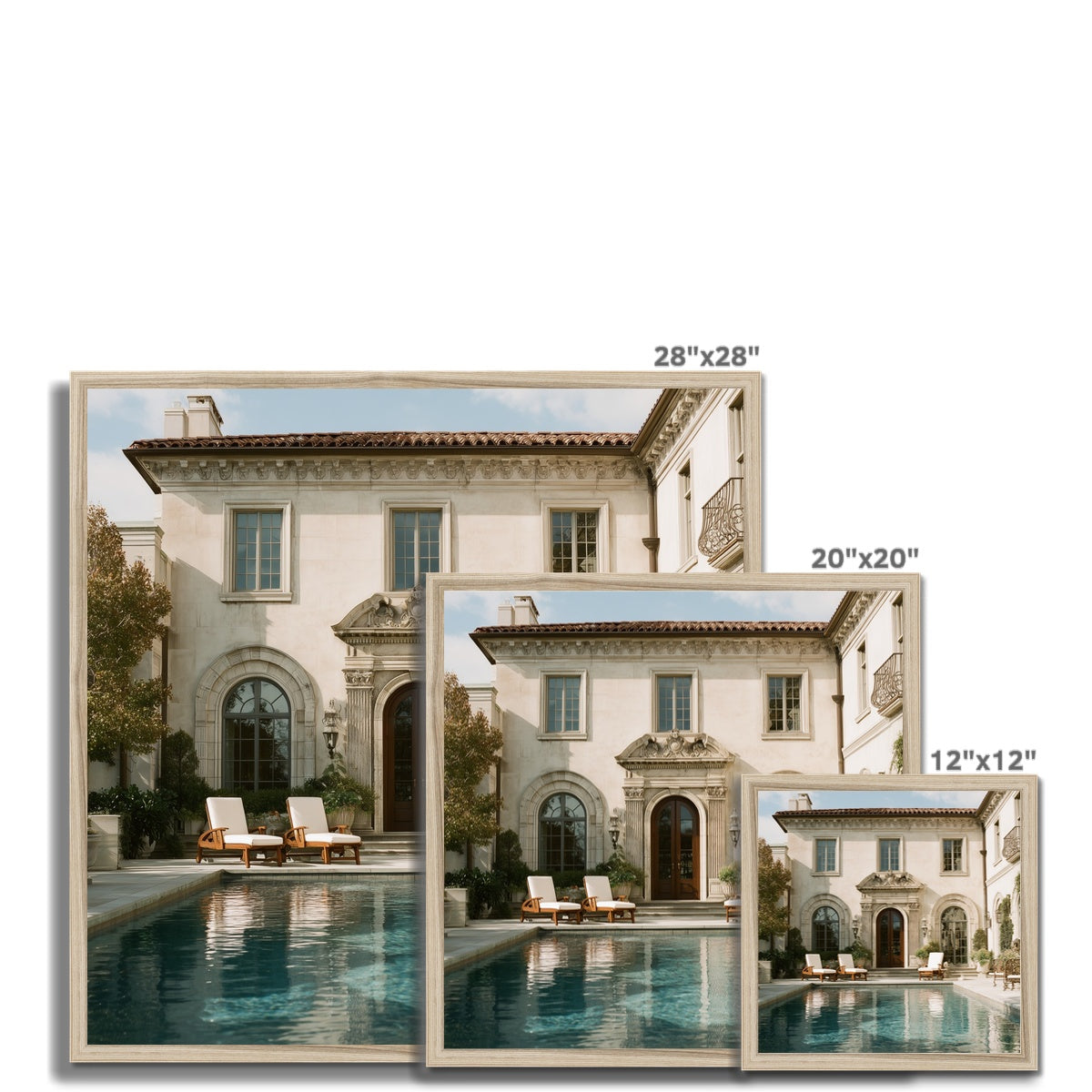 Jen Fargeot Creative | Architecture | Wall Art | The Mansion's Poolside (3) | Framed Print
