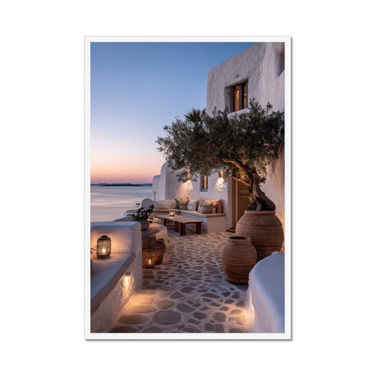 Jen Fargeot Creative | Mediterranean | Wall Art | A Mykonos Dusk | Framed Print