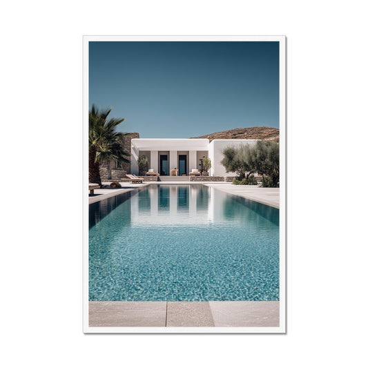 Jen Fargeot Creative | Mediterranean | Wall Art | A Mykonos Villa | Framed Print