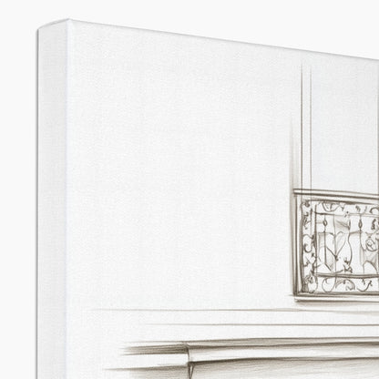 Jen Fargeot Creative | Pencil Drawing | Elegant Parisian Café | Wall Art | Canvas