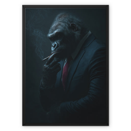 Jen Fargeot Creative | Animal | Wall Art | Gorilla Noir | Framed Canvas