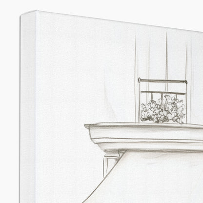 Jen Fargeot Creative | Pencil Drawing | Elegant Parisian Café (2) | Wall Art | Canvas
