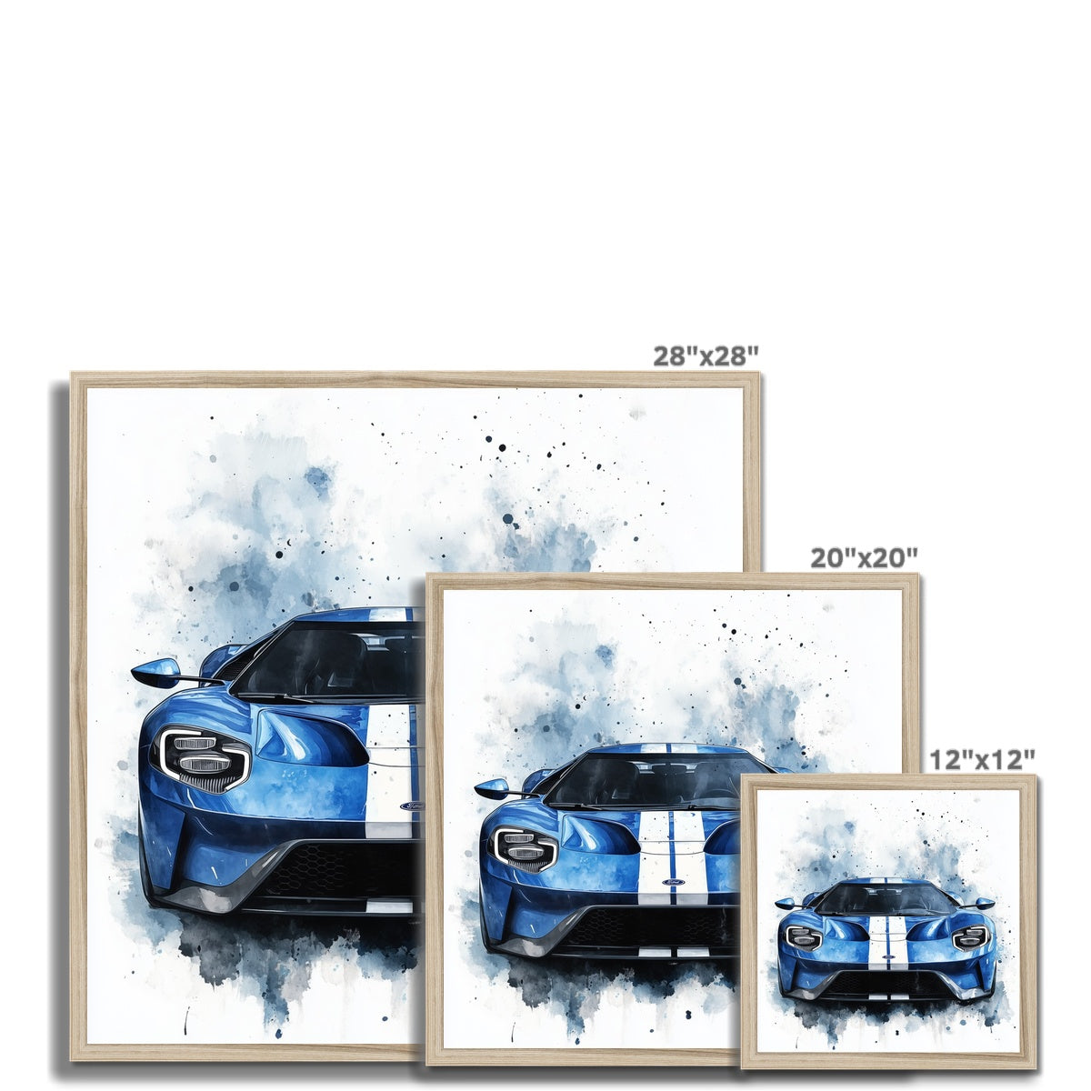 Jen Fargeot Creative | Cars | Wall Art | Blue Ford GT | Framed Print