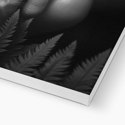 Jen Fargeot Creative | Black & White | Wall Art | Girl with Fern Leaves | Canvas
