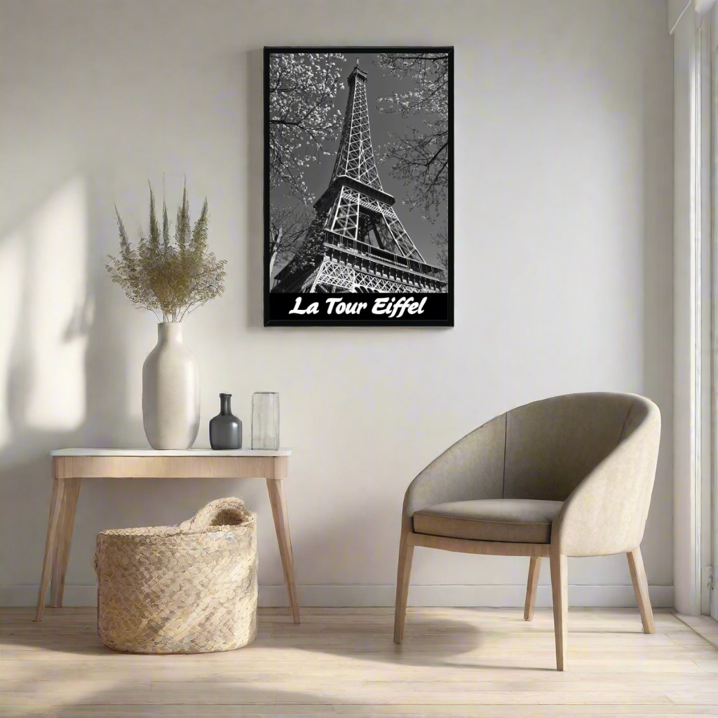 Jen Fargeot Creative | Black & White | Wall Art | La Tour Eiffel | Framed Print