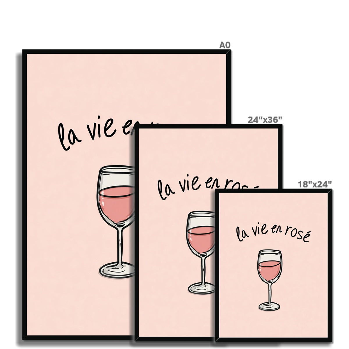 Jen Fargeot Creative | Illustration | Wall Art | La Vie En Rosé | Framed Print