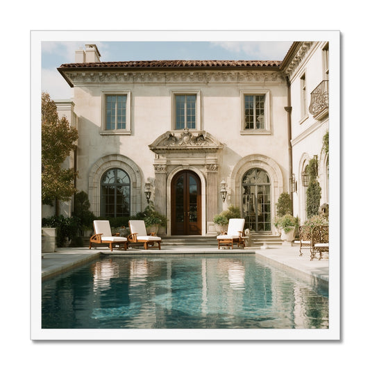 Jen Fargeot Creative | Architecture | Wall Art | The Mansion's Poolside (3) | Framed Print