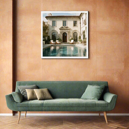Jen Fargeot Creative | Architecture | Wall Art | The Mansion's Poolside (3) | Framed Print