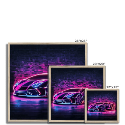 Jen Fargeot Creative | Kids | Wall Art | Neon Lamborghini | Framed Print
