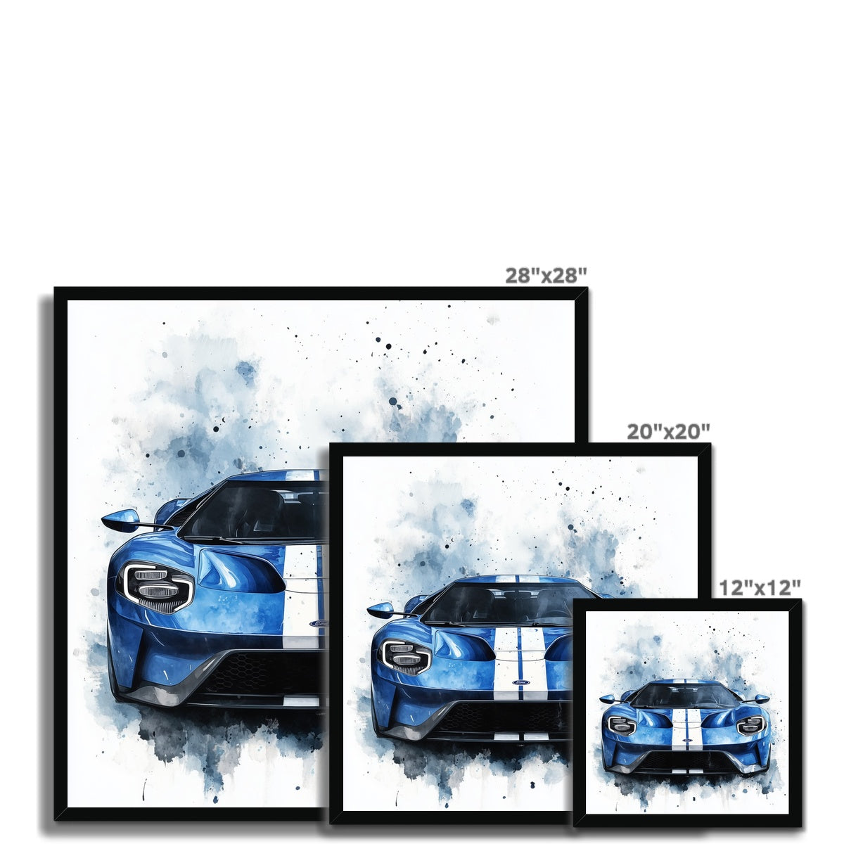 Jen Fargeot Creative | Cars | Wall Art | Blue Ford GT | Framed Print