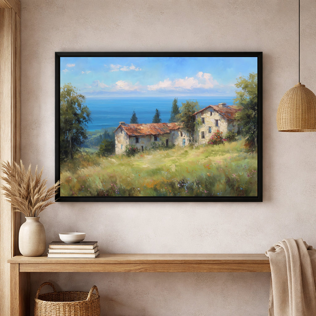 Jen Fargeot Creative | Landscape | Wall Art | Coastal Farm | Framed Canvas