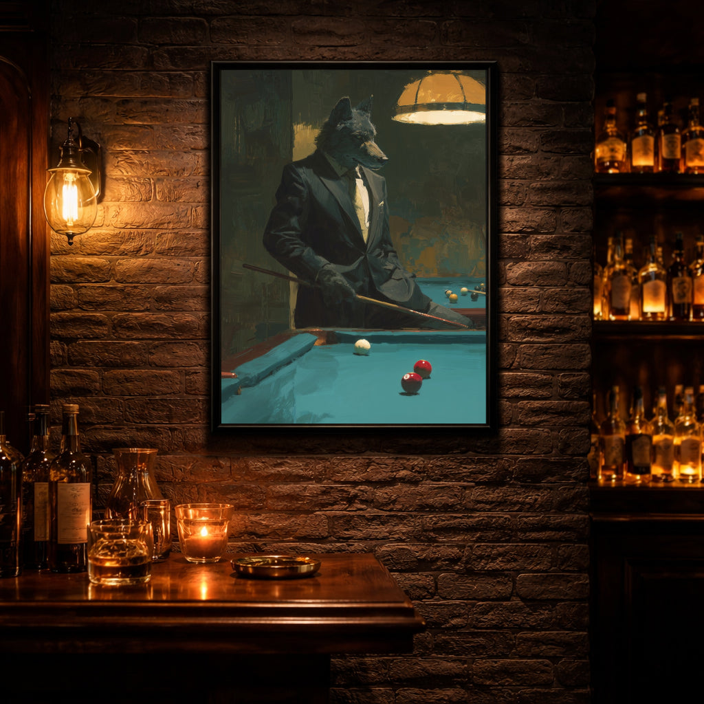 Jen Fargeot Creative | Animal | Wall Art | Cue The Wolf | Framed Canvas