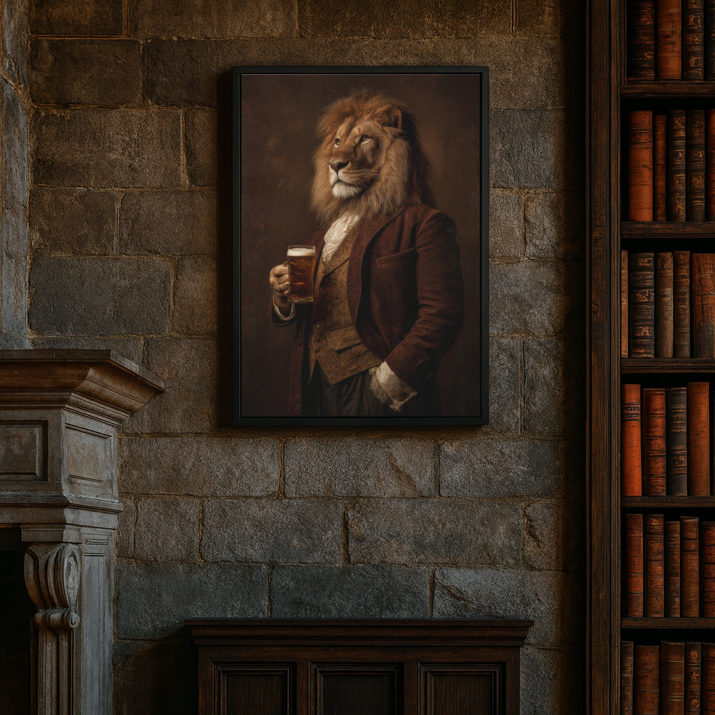 Jen Fargeot Creative | Animal | Wall Art | Dandy Lion | Framed Canvas