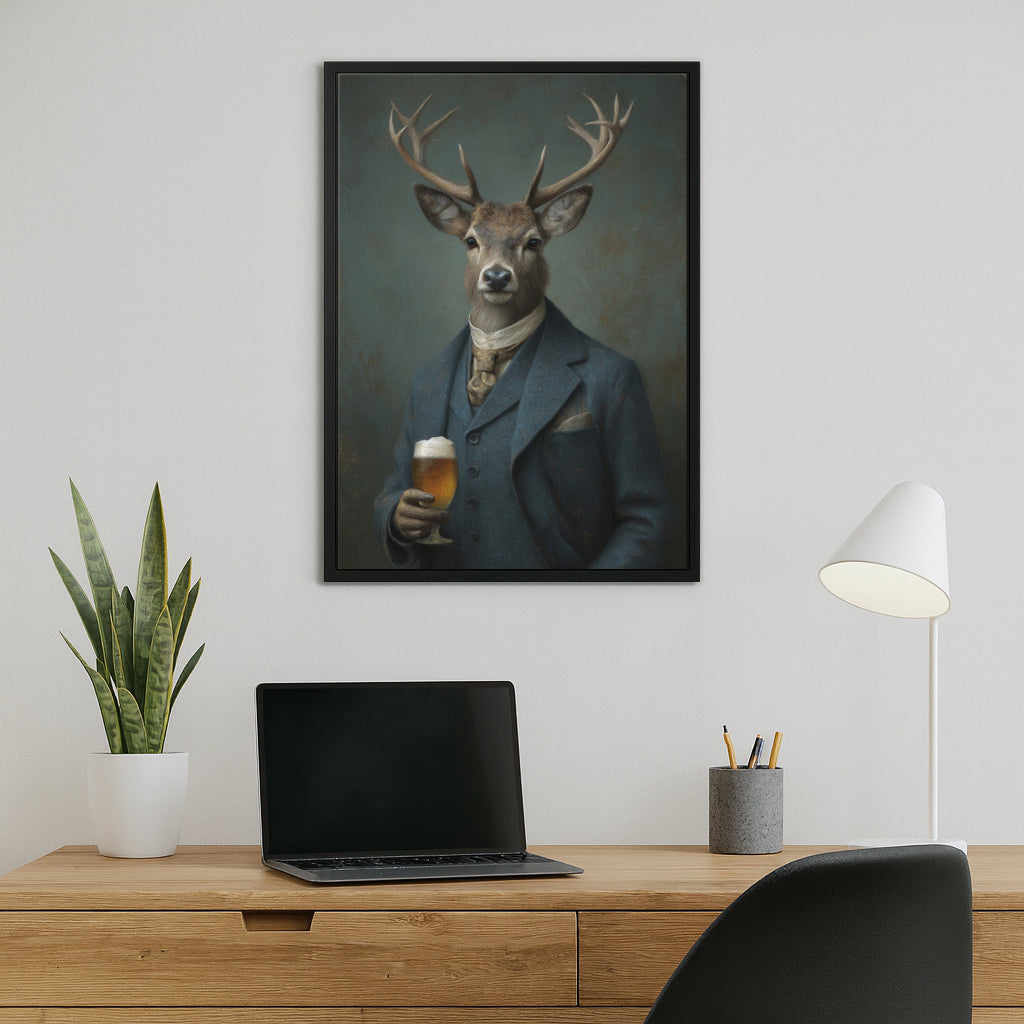 Jen Fargeot Creative | Animal | Wall Art | Dapper Deer | Framed Canvas