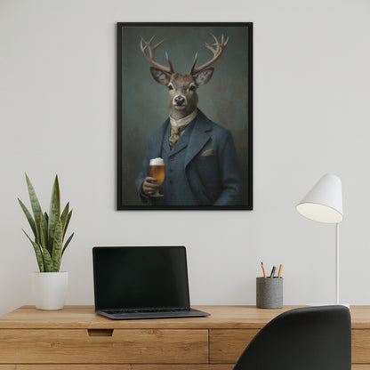 Jen Fargeot Creative | Animal | Wall Art | Dapper Deer | Framed Canvas