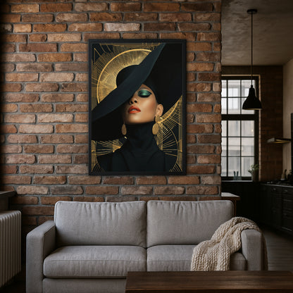 Jen Fargeot Creative | Fashion | Wall Art | Golden Gaze | Framed Canvas