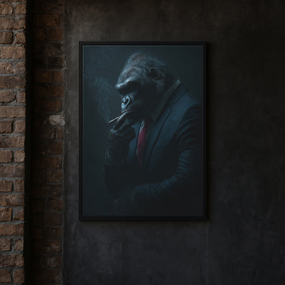 Jen Fargeot Creative | Animal | Wall Art | Gorilla Noir | Framed Canvas