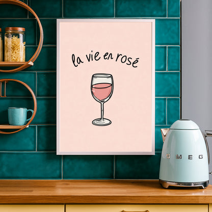 Jen Fargeot Creative | Illustration | Wall Art | La Vie En Rosé | Framed Print