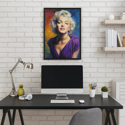 Jen Fargeot Creative | Portrait | Wall Art | Marilyn in Violet | Framed Canvas
