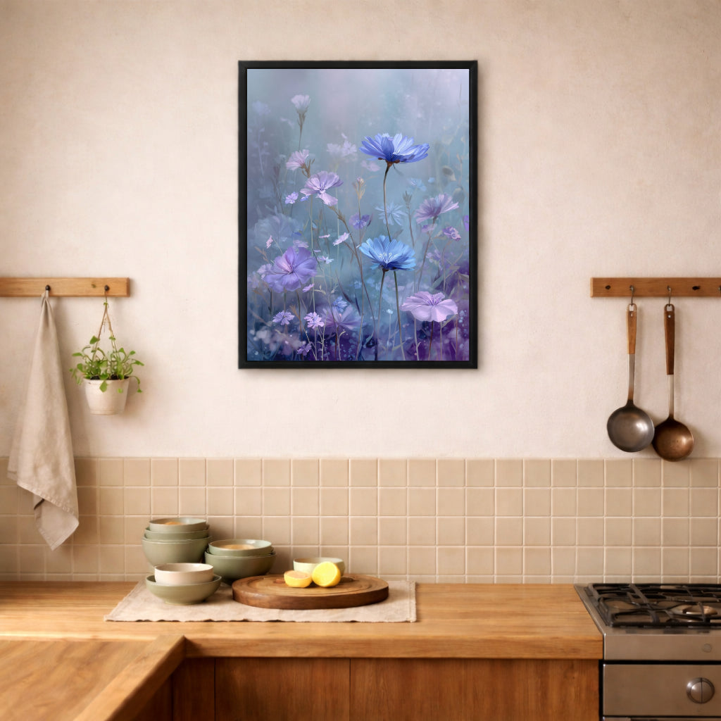 Jen Fargeot Creative | Botanical | Wall Art | Wildflower Blue | Framed Canvas