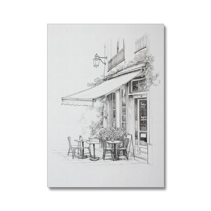Jen Fargeot Creative | Parisian Coffee Shop Sketch Side Profile (2) | Wall Art | Canvas