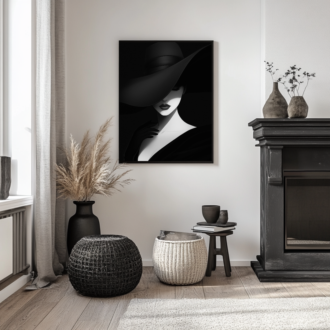 Jen Fargeot Creative | Black & White | Wall Art | Elegant Woman | Framed Print