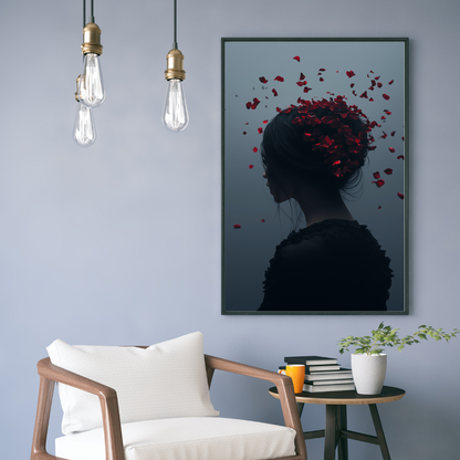 Jen Fargeot Creative | Surreal | Wall Art | Girl with Roses | Framed Print