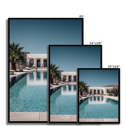 Jen Fargeot Creative | Mediterranean | Wall Art | A Mykonos Villa | Framed Print